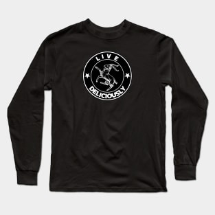 Live Deliciously Woodcut Goat Long Sleeve T-Shirt